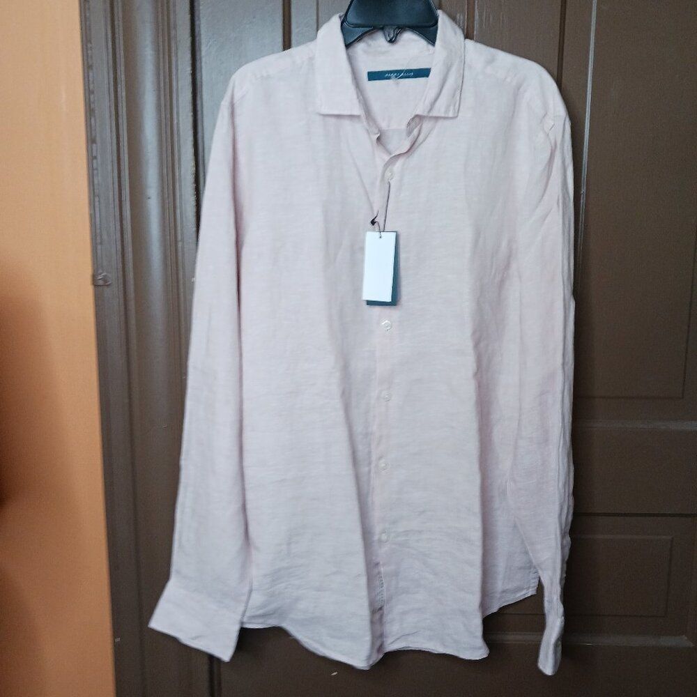 PERRY ELLIS Men’s LINEN Long Sleeve Shirt size S